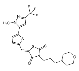 (Z)-5-((5-(1-methyl-3-(trifluoromethyl)-1H-pyrazol-5-yl)thiophen-2-yl)methylene)-3-(3-morpholinopropyl)-2-thioxothiazolidin-4-one CAS:389142-49-8 manufacturer & supplier