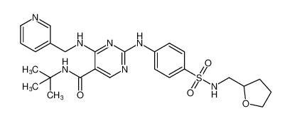 N-(tert-butyl)-4-((pyridin-3-ylmethyl)amino)-2-((4-(N-((tetrahydrofuran-2-yl)methyl)sulfamoyl)phenyl)amino)pyrimidine-5-carboxamide CAS:389606-30-8 manufacturer & supplier