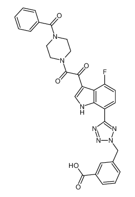 3-(5-{3-[2-(4-Benzoyl-piperazin-1-yl)-2-oxo-acetyl]-4-fluoro-1H-indol-7-yl}-tetrazol-2-ylmethyl)-benzoic acid CAS:389629-76-9 manufacturer & supplier