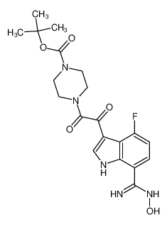 4-{2-[4-Fluoro-7-(N-hydroxycarbamimidoyl)-1H-indol-3-yl]-2-oxo-acetyl}-piperazine-1-carboxylic acid tert-butyl ester CAS:389629-98-5 manufacturer & supplier