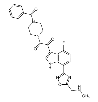 1-(4-Benzoyl-piperazin-1-yl)-2-[4-fluoro-7-(5-methylaminomethyl-[1,2,4]oxadiazol-3-yl)-1H-indol-3-yl]-ethane-1,2-dione CAS:389630-14-2 manufacturer & supplier