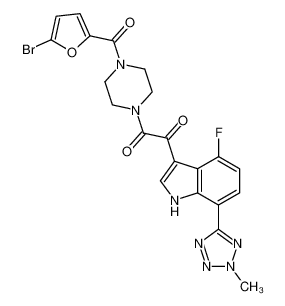 1-[4-(5-Bromo-furan-2-carbonyl)-piperazin-1-yl]-2-[4-fluoro-7-(2-methyl-2H-tetrazol-5-yl)-1H-indol-3-yl]-ethane-1,2-dione CAS:389630-50-6 manufacturer & supplier