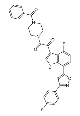 1-(4-Benzoyl-piperazin-1-yl)-2-{4-fluoro-7-[3-(4-fluoro-phenyl)-[1,2,4]oxadiazol-5-yl]-1H-indol-3-yl}-ethane-1,2-dione CAS:389630-78-8 manufacturer & supplier