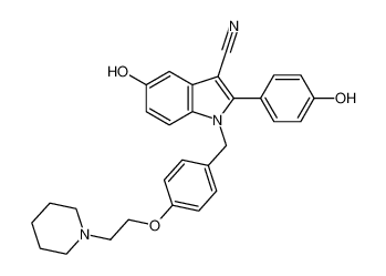 5-hydroxy-2-(4-hydroxyphenyl)-1-(4-(2-(piperidin-1-yl)ethoxy)benzyl)-1H-indole-3-carbonitrile CAS:389795-20-4 manufacturer & supplier