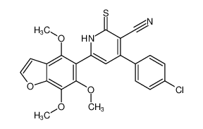 4-(4-chlorophenyl)-2-thioxo-6-(4,6,7-trimethoxybenzofuran-5-yl)-1,2-dihydropyridine-3-carbonitrile CAS:389843-85-0 manufacturer & supplier