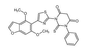 1-(4-(4,6-dimethoxybenzofuran-5-yl)thiazol-2-yl)-3-phenyl-2-thioxodihydropyrimidine-4,6(1H,5H)-dione CAS:389843-99-6 manufacturer & supplier