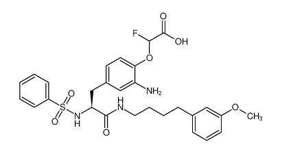 2-(2-amino-4-((S)-3-((4-(3-methoxyphenyl)butyl)amino)-3-oxo-2-(phenylsulfonamido)propyl)phenoxy)-2-fluoroacetic acid CAS:389846-61-1 manufacturer & supplier