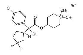 4-(((2R)-2-((1R)-3,3-difluorocyclopentyl)-2-hydroxy-2-(4-chlorophenyl)ethanoyl)oxy)-1,1-dimethylpiperidinium bromide CAS:389888-57-7 manufacturer & supplier