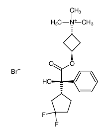 (1R,3r)-3-((R)-2-((R)-3,3-difluorocyclopentyl)-2-hydroxy-2-phenylacetoxy)-N,N,N-trimethylcyclobutan-1-aminium bromide CAS:389888-80-6 manufacturer & supplier