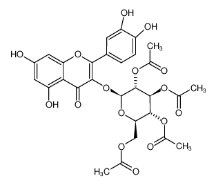 2-(3',4'-dihydroxyphenyl)-5,7-dihydroxy-3-β-D-tetraacetylglucosyl-4H-chromen-4-one CAS:39028-59-6 manufacturer & supplier