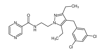 N-(2-(4-(3,5-dichlorobenzyl)-3,5-diethyl-1H-pyrazol-1-yl)ethyl)pyrazine-2-carboxamide CAS:390355-60-9 manufacturer & supplier