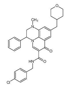 N-(4-chlorobenzyl)-1-methyl-7-oxo-3-phenyl-9-((tetrahydro-2H-pyran-4-yl)methyl)-2,3-dihydro-1H,7H-pyrido[1,2,3-de]quinoxaline-6-carboxamide CAS:390370-25-9 manufacturer & supplier