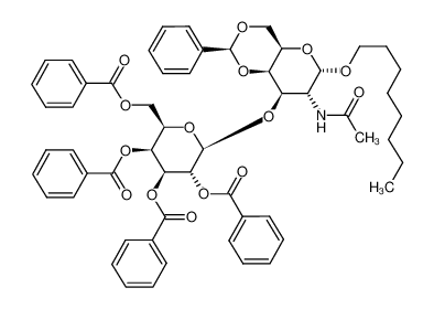 (2R,3R,4S,5S,6R)-2-(((2S,4aR,6S,7R,8R,8aR)-7-acetamido-6-(octyloxy)-2-phenylhexahydropyrano[3,2-d][1,3]dioxin-8-yl)oxy)-6-((benzoyloxy)methyl)tetrahydro-2H-pyran-3,4,5-triyl tribenzoate CAS:390400-38-1 manufacturer & supplier