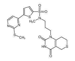 N-(3-(2,4-dioxo-3,4,7,8-tetrahydro-2H-thiopyrano[4,3-d]pyrimidin-1(5H)-yl)propyl)-N-methyl-5-(2-(methylthio)pyrimidin-4-yl)thiophene-2-sulfonamide CAS:390766-58-2 manufacturer & supplier