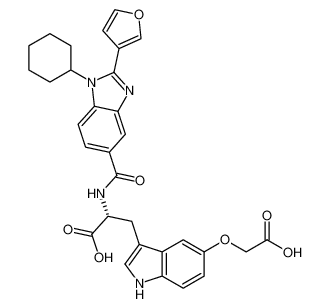 D-Tryptophan,5-(carboxymethoxy)-N-[[1-cyclohexyl-2-(3-furanyl)-1H-benzimidazol-5-yl]carbonyl]- CAS:390809-83-3 manufacturer & supplier