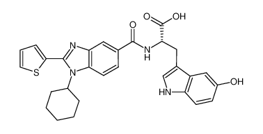 (S)-2-(1-cyclohexyl-2-(thiophen-2-yl)-1H-benzo[d]imidazole-5-carboxamido)-3-(5-hydroxy-1H-indol-3-yl)propanoic acid CAS:390810-18-1 manufacturer & supplier