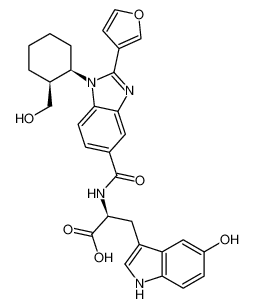 (S)-2-(2-(furan-3-yl)-1-((1R,2S)-2-(hydroxymethyl)cyclohexyl)-1H-benzo[d]imidazole-5-carboxamido)-3-(5-hydroxy-1H-indol-3-yl)propanoic acid CAS:390814-88-7 manufacturer & supplier