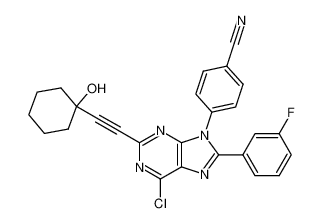 4-[6-chloro-8-(3-fluorophenyl)-2-[2-(1-hydroxycyclohexyl)-1-ethynyl]-9H-9-purinyl]benzonitrile CAS:391249-16-4 manufacturer & supplier