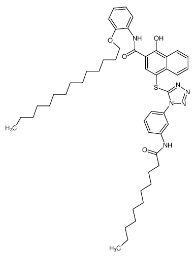 1-hydroxy-4-[1-(3-undecanoylamino-phenyl)-1H-tetrazol-5-ylsulfanyl]-naphthalene-2-carboxylic acid 2-tetradecyloxy-anilide CAS:39163-97-8 manufacturer & supplier