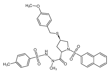 (2S,4R)-4-(4-Methoxy-benzylsulfanyl)-1-(naphthalene-2-sulfonyl)-pyrrolidine-2-carboxylic acid N-methyl-N'-(4-methyl-benzenesulfonyl)-hydrazide CAS:391672-95-0 manufacturer & supplier