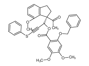 2-Benzyloxy-4,5-dimethoxy-benzoic acid 1-((R)-1-acetyl-7-methoxy-indan-1-yl)-3-phenylsulfanyl-prop-2-ynyl ester CAS:391859-16-8 manufacturer & supplier