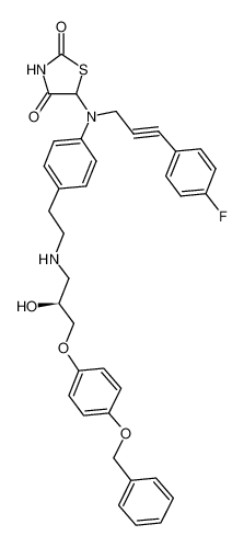 5-[(4-{2-[(2 S)-3-(4-Benzyloxy-phenoxy)-2-hydroxy-propylamino]-ethyl}-phenyl)-[3-{4-fluoro-phenyl)-prop-2-ynyl]-amino}-thiazolidine-2,4-dione CAS:391901-27-2 manufacturer & supplier