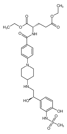 diethyl (2S)-2-[(4-{4-[((2R)-2-hydroxy-2-{4-hydroxy-3-[(methylsulfonyl)amino]phenyl}ethyl)amino]-1-piperidinyl}benzoyl)amino]pentanedioate CAS:391906-52-8 manufacturer & supplier