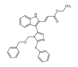 (E)-3-[3-(3-Benzyloxymethyl-2-phenylsulfanyl-3H-imidazol-4-yl)-1H-indol-2-yl]-acrylic acid ethyl ester CAS:391913-73-8 manufacturer & supplier