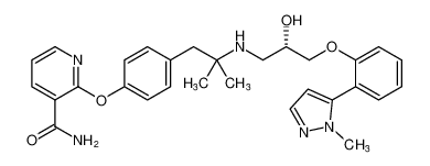 (S)-2-(4-(2-((2-hydroxy-3-(2-(1-methyl-1H-pyrazol-5-yl)phenoxy)propyl)amino)-2-methylpropyl)phenoxy)nicotinamide CAS:391920-51-7 manufacturer & supplier