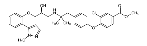 methyl (S)-3-chloro-4-(4-(2-((2-hydroxy-3-(2-(1-methyl-1H-pyrazol-5-yl)phenoxy)propyl)amino)-2-methylpropyl)phenoxy)benzoate CAS:391921-40-7 manufacturer & supplier