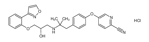 (S)-5-(4-(2-((2-hydroxy-3-(2-(isoxazol-3-yl)phenoxy)propyl)amino)-2-methylpropyl)phenoxy)picolinonitrile hydrochloride CAS:391924-11-1 manufacturer & supplier