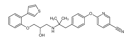 (S)-6-(4-(2-((2-hydroxy-3-(2-(thiophen-3-yl)phenoxy)propyl)amino)-2-methylpropyl)phenoxy)nicotinonitrile CAS:391925-31-8 manufacturer & supplier