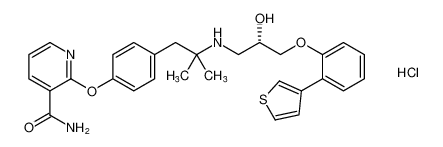 (S)-2-(4-(2-((2-hydroxy-3-(2-(thiophen-3-yl)phenoxy)propyl)amino)-2-methylpropyl)phenoxy)nicotinamide hydrochloride CAS:391926-11-7 manufacturer & supplier