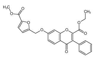 7-(5-methoxycarbonyl-furan-2-ylmethoxy)-4-oxo-3-phenyl-4H-chromene-2-carboxylic acid ethyl ester CAS:39232-54-7 manufacturer & supplier