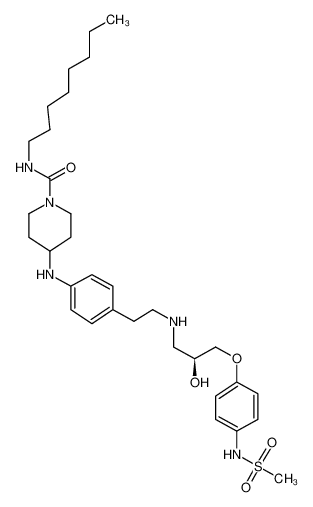 4-(4-{2-[(2S)-2-Hydroxy-3-(4-methanesulfonylamino-phenoxy)-propylamino]-ethyl}-phenylamino)-piperidine-1-carboxylic acid octylamide CAS:392625-07-9 manufacturer & supplier