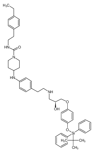 4-[4-(2-{[(2S)-3-(4-{[tert-Butyl(diphenyl)silyl]oxy}phenoxy)-2-hydroxypropyl]amino}ethyl)anilino]-N-(4-ethylphenethyl)-1-piperidinecarboxamide CAS:392626-71-0 manufacturer & supplier