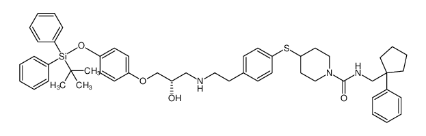 1-Piperidinecarboxamide,4-[[4-[2-[[(2S)-3-[4-[[(1,1-dimethylethyl)diphenylsilyl]oxy]phenoxy]-2-hydroxypropyl]amino]ethyl]phenyl]thio]-N-[(1-phenylcyclopentyl)methyl]- CAS:392629-42-4 manufacturer & supplier