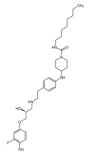 4-(4-{2-[(2S)-3-(3-Fluoro-4-hydroxy-phenoxy)-2-hydroxy-propylamino]-ethyl}-phenylamino)-piperidine-1-carboxylic acid octylamide CAS:392633-14-6 manufacturer & supplier