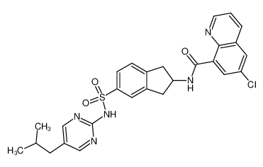 6-chloro-quinoline-8-carboxylic acid 5-(5-isobutyl-pyrimidin-2-ylsulfamoyl)-indan-2-ylamide CAS:39268-64-9 manufacturer & supplier