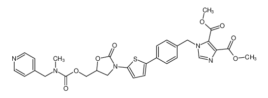 1H-Imidazole-4,5-dicarboxylic acid,1-[[4-[5-[5-[[[[methyl(4-pyridinylmethyl)amino]carbonyl]oxy]methyl]-2-oxo-3-oxazolidinyl]-2-thienyl]phenyl]methyl]-, dimethyl ester CAS:392682-98-3 manufacturer & supplier