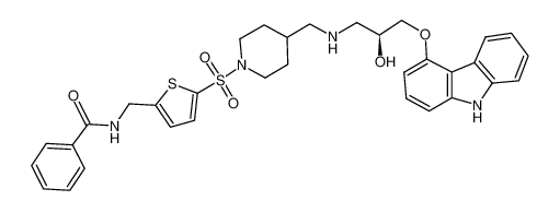 N-[(5-{[4-({[(2S)-3-(9H-carbazol-4-yloxy)-2-hydroxypropyl]amino}-methyl)piperidin-1-yl]sulfonyl}thien-2-yl)methyl]benzamide CAS:392690-04-9 manufacturer & supplier