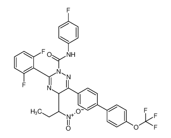 1,2,4-Triazine-2(5H)-carboxamide,3-(2,6-difluorophenyl)-N-(4-fluorophenyl)-5-(1-nitropropyl)-6-[4'-(trifluoromethoxy)[1,1'-biphenyl]-4-yl]- CAS:393059-67-1 manufacturer & supplier