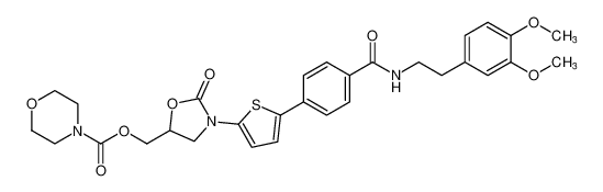 4-Morpholinecarboxylic acid,[3-[5-[4-[[[2-(3,4-dimethoxyphenyl)ethyl]amino]carbonyl]phenyl]-2-thienyl]-2-oxo-5-oxazolidinyl]methyl ester CAS:393086-18-5 manufacturer & supplier