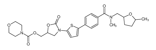 4-Morpholinecarboxylic acid,[3-[5-[4-[[methyl[(tetrahydro-5-methyl-2-furanyl)methyl]amino]carbonyl]phenyl]-2-thienyl]-2-oxo-5-oxazolidinyl]methyl ester CAS:393086-44-7 manufacturer & supplier