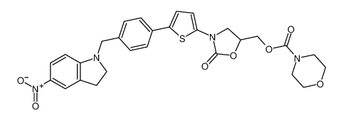 4-Morpholinecarboxylic acid,[3-[5-[4-[(2,3-dihydro-5-nitro-1H-indol-1-yl)methyl]phenyl]-2-thienyl]-2-oxo-5-oxazolidinyl]methyl ester CAS:393087-21-3 manufacturer & supplier