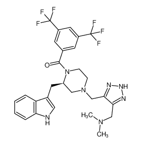 (R)-(2-((1H-indol-3-yl)methyl)-4-((5-((dimethylamino)methyl)-2H-1,2,3-triazol-4-yl)methyl)piperazin-1-yl)(3,5-bis(trifluoromethyl)phenyl)methanone CAS:393102-04-0 manufacturer & supplier