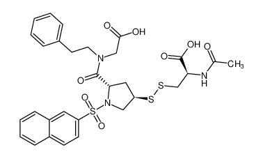 N-acetyl-S-(((3R,5S)-5-((carboxymethyl)(phenethyl)carbamoyl)-1-(naphthalen-2-ylsulfonyl)pyrrolidin-3-yl)thio)-L-cysteine CAS:393159-23-4 manufacturer & supplier