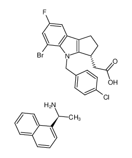 (S)-1-(naphthalen-1-yl)ethan-1-amine (R)-2-(5-bromo-4-(4-chlorobenzyl)-7-fluoro-1,2,3,4-tetrahydrocyclopenta[b]indol-3-yl)acetate CAS:393509-24-5 manufacturer & supplier