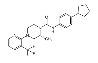 (R)-N-(4-cyclopentylphenyl)-2-methyl-4-(3-(trifluoromethyl)pyridin-2-yl)piperazine-1-carboxamide CAS:393514-51-7 manufacturer & supplier