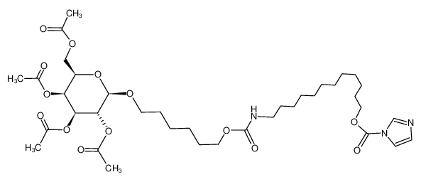 Imidazole-1-carboxylic acid 12-[6-((2R,3R,4S,5S,6R)-3,4,5-triacetoxy-6-acetoxymethyl-tetrahydro-pyran-2-yloxy)-hexyloxycarbonylamino]-dodecyl ester CAS:393565-08-7 manufacturer & supplier